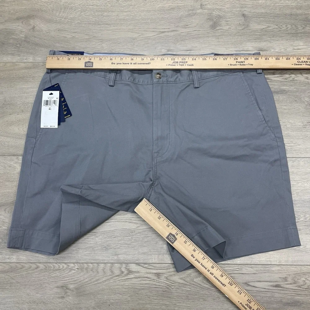 NWT Polo Ralph Lauren Classic Fit Gray Chino Shorts Men Sz 40 Prep Casual